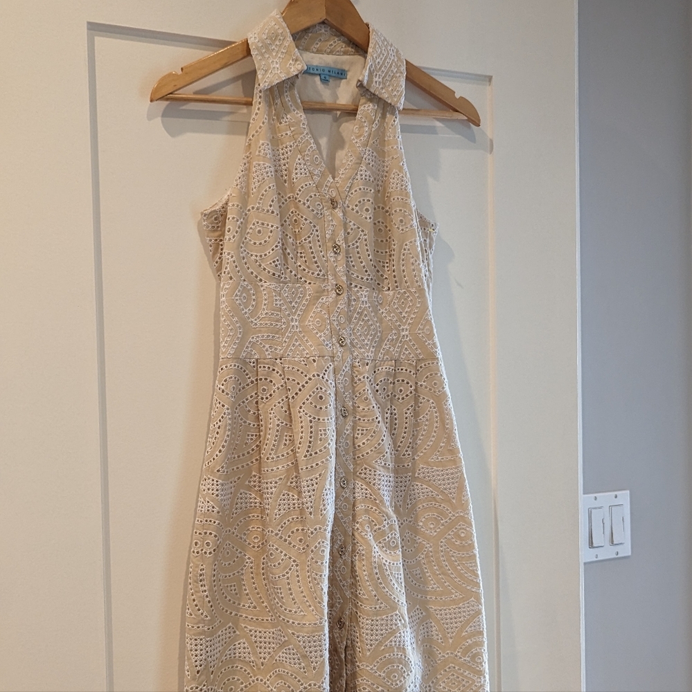 Antonio Melani Eyelet Lace Button Down Dress Size 0 - Picture 13 of 13